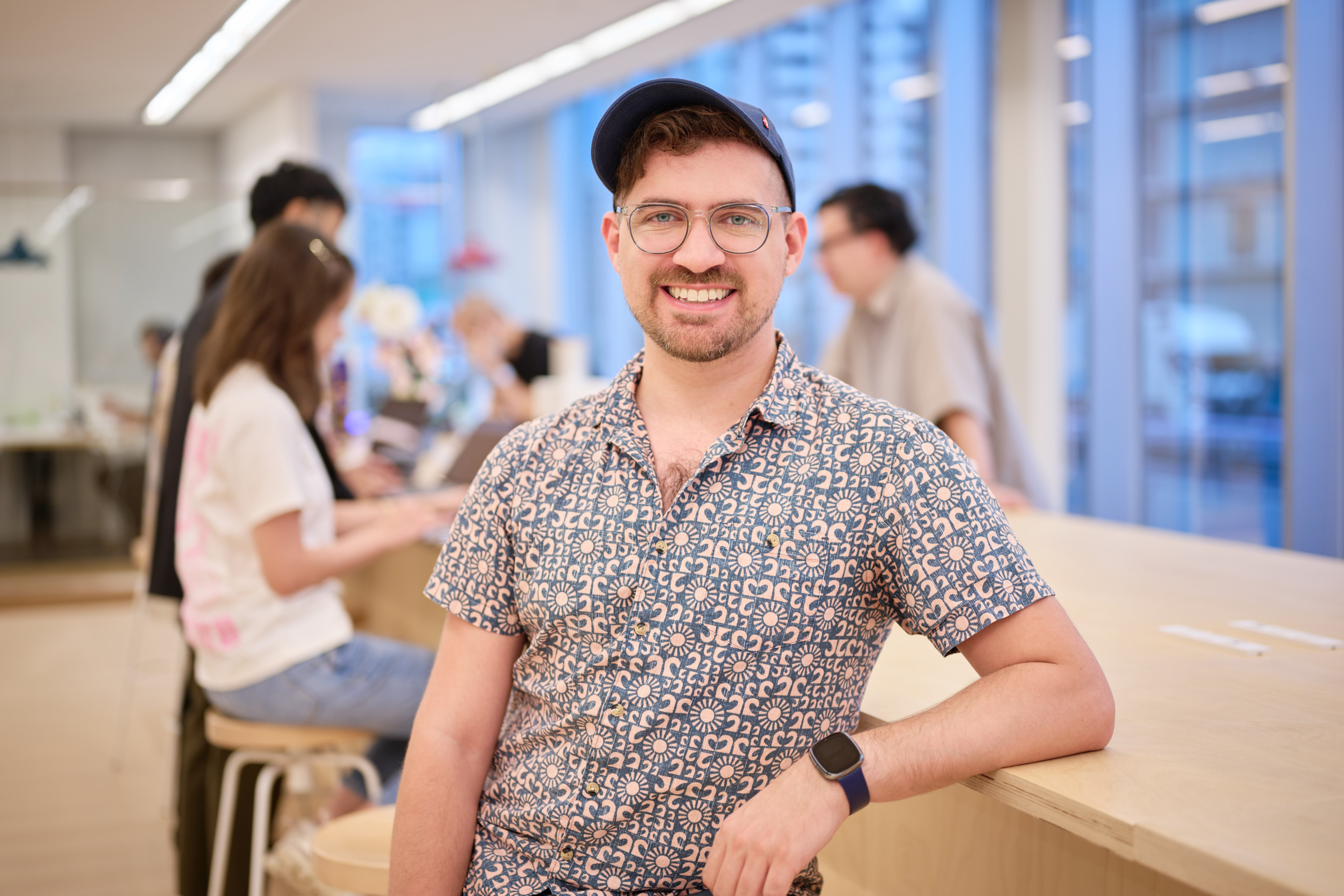 One of HENNGE's employees working in the office headquarters